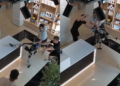 Tenso e insólito momento en Rusia cuando un robot reaccionó tras ser empujado por un cliente y debió ser contenido
